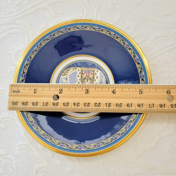 Rare Noritake Demitasse Cup/Saucer, Navy Blue/Gold Elephant Design, Japan - Picture 8 of 9